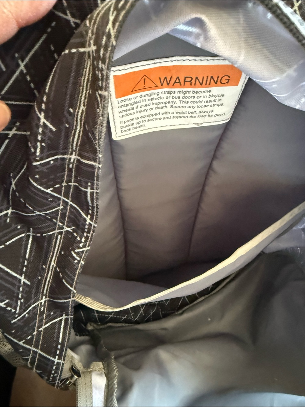 LL Bean Large Geometric Black Backpack Deluxe Book Pack 37L - Picture 9 of 14